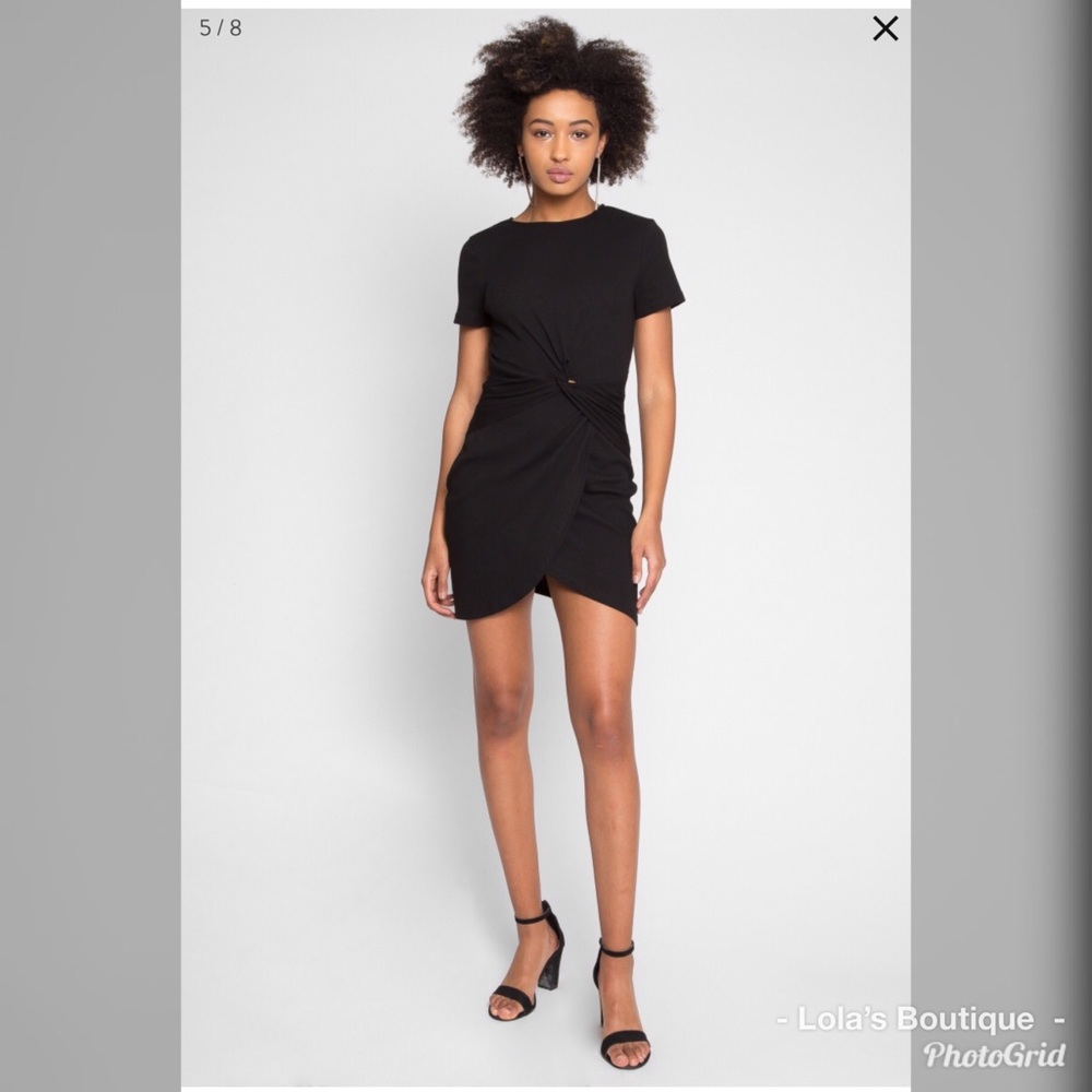 Black Ribbed Bodycon Dress